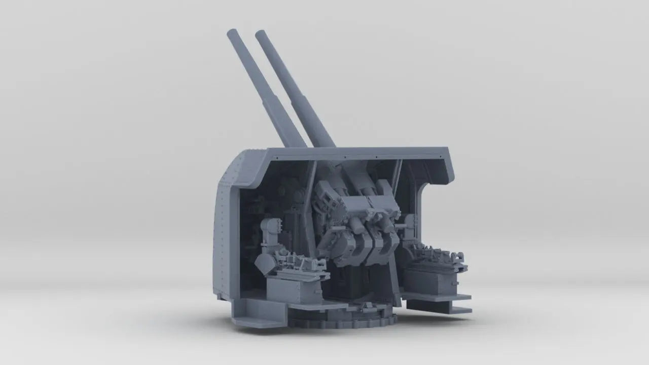 1/72 HMS Exeter QF 4-inch Naval Gun Elevated Resin3Dinteractive