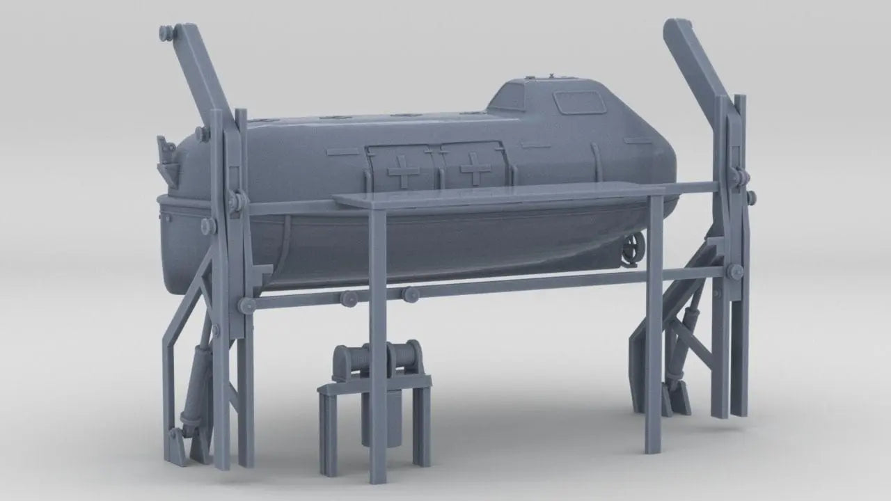 1/72 MS Bremen Larger Lifeboat & Davits (Starboard) - distefan 3d print
