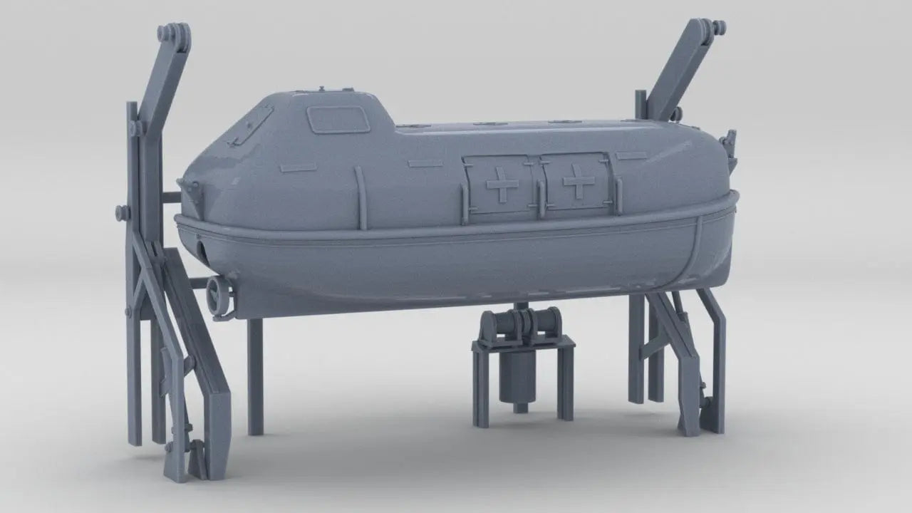 1/72 MS Bremen Larger Tenders & Davits (Port) - distefan 3d print