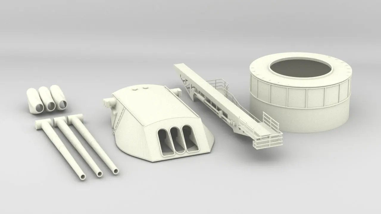 1/72 USN 14-inch/45-caliber Gun w/ Catapult Kit 3dspro