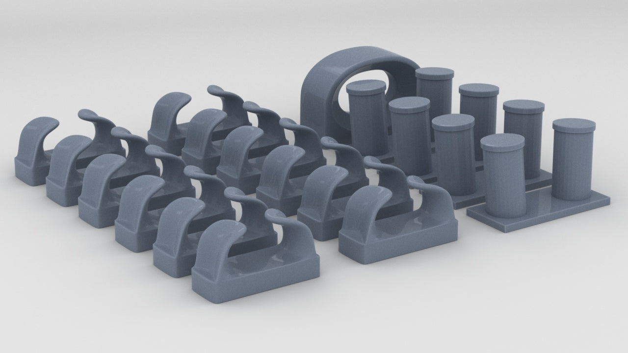 1/72 USN Chocks & Bollards Set (17pcs) - distefan 3d print