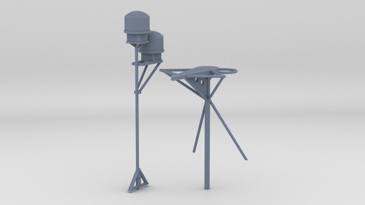 1/72 USS Kidd (DD-661) Aft Deck 1 Top DBM Radar Set - distefan 3d print