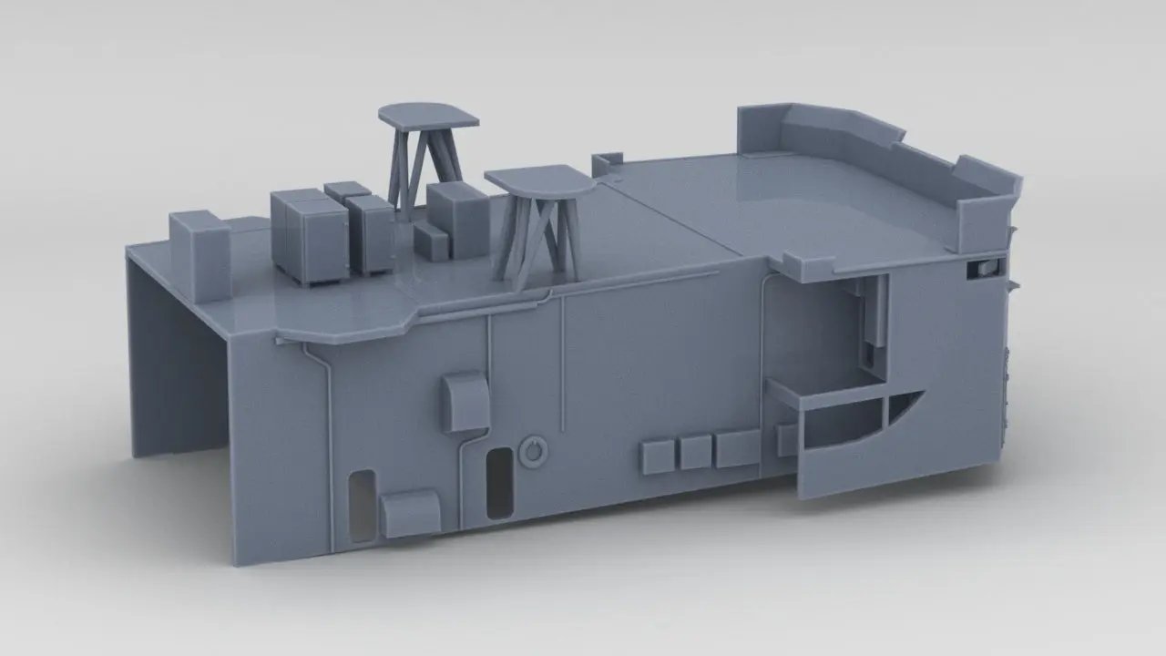 1/72 USS Oliver Hazard Perry Forward Deck - distefan 3d print