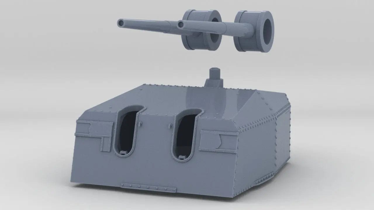 1/72 DKM 15cm/55 (5.9inch) SK C/28 Twin Mount - distefan 3d print
