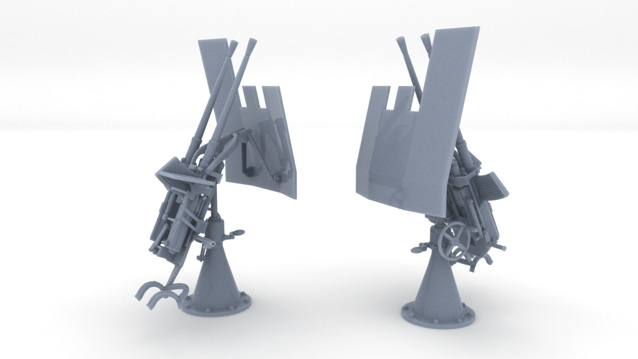 1/72 DKM 20mm C30 Double Flak Elevated w. Shield Set (2pcs) Resin3Dinteractive