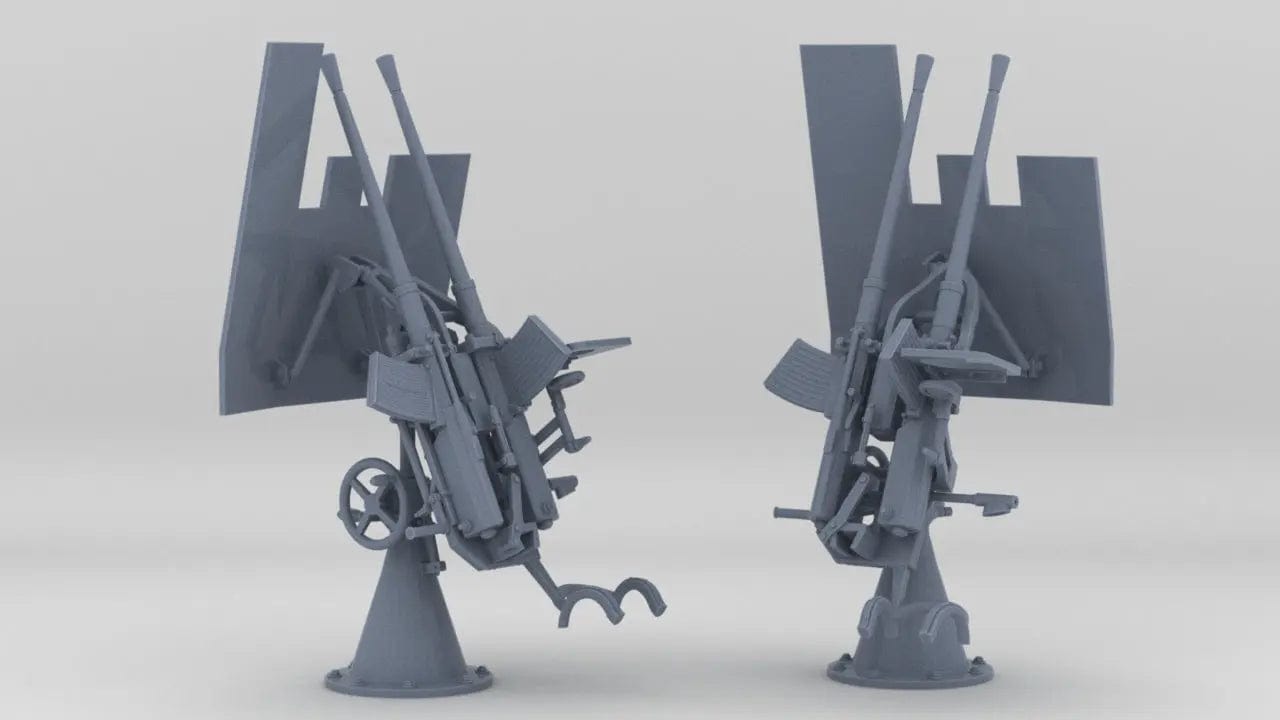 1/72 DKM 20mm C30 Double Flak w/ Shield Elevated Set (2pcs) - distefan 3d print