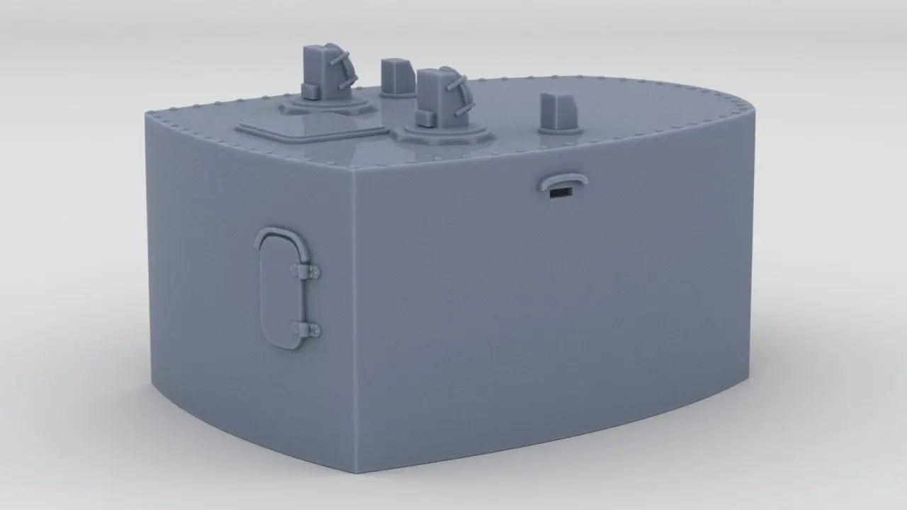 1/72 DKM Bismarck Aft Housing 10.5m RF w/ Mast - distefan 3d print