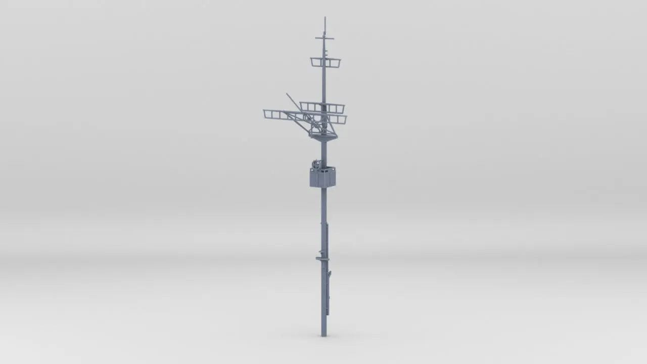 1/72 DKM Bismarck Aft Mast - distefan 3d print