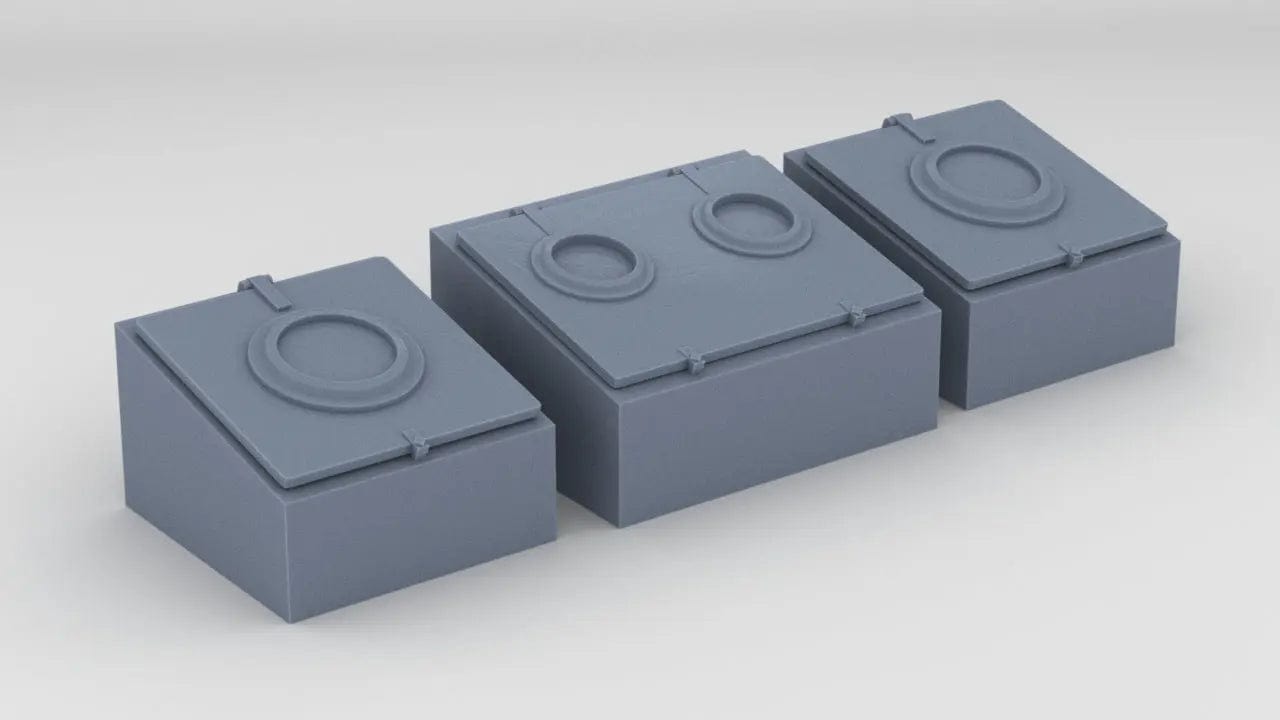 1/72 DKM Raumboote R-301 Forward Deck Skylight Set (3pcs) - distefan 3d print