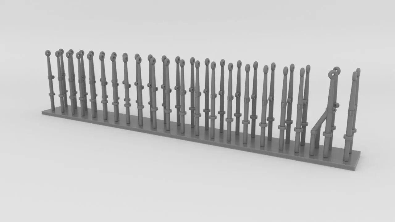 1/72 DKM Schnellboot Hull Handrails Set 42pcs - distefan 3d print