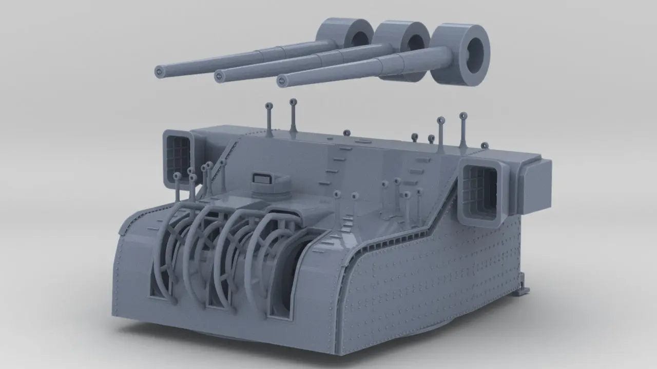 1/72 IJN 15.5cm/60 3rd Year Type Naval Gun - distefan 3d print