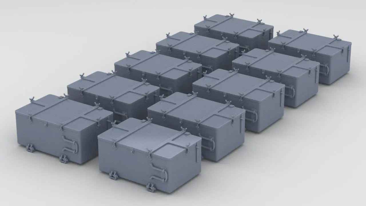 1/72 IJN Storage Box 25mm Double Set (10pcs) - distefan 3d print