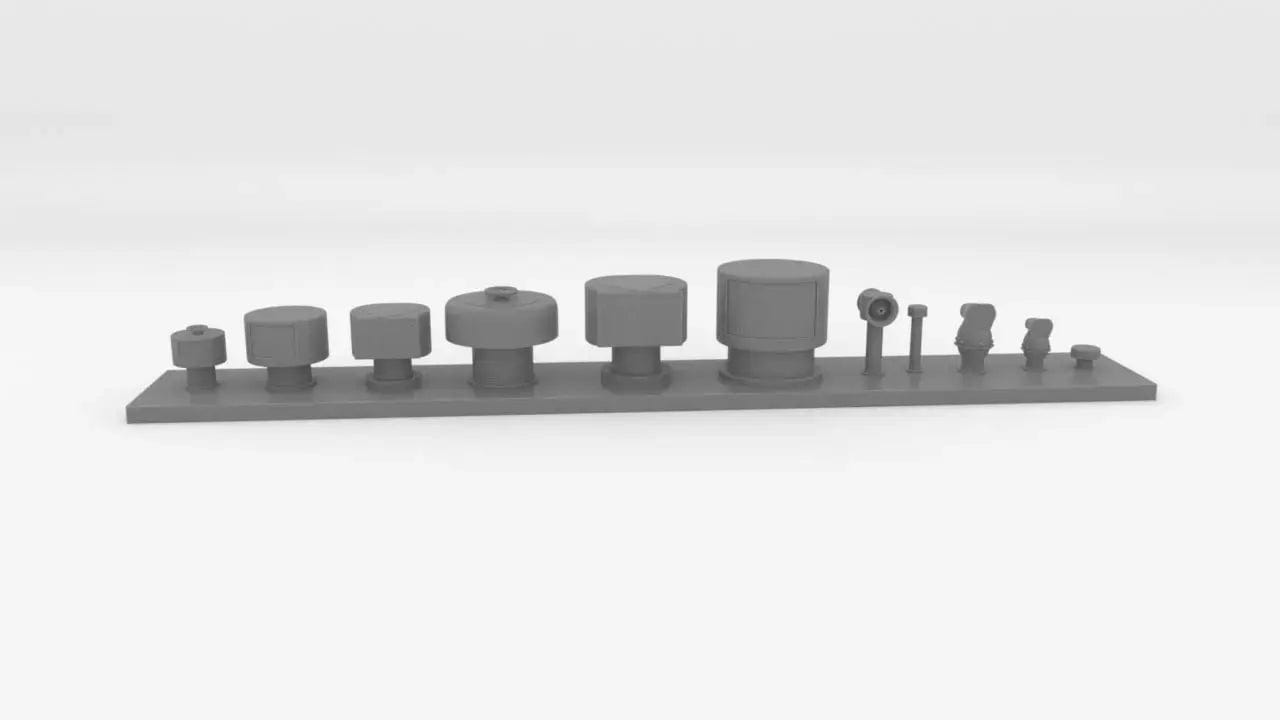 1/72 IJN Vent Set (11 pcs) - distefan 3d print