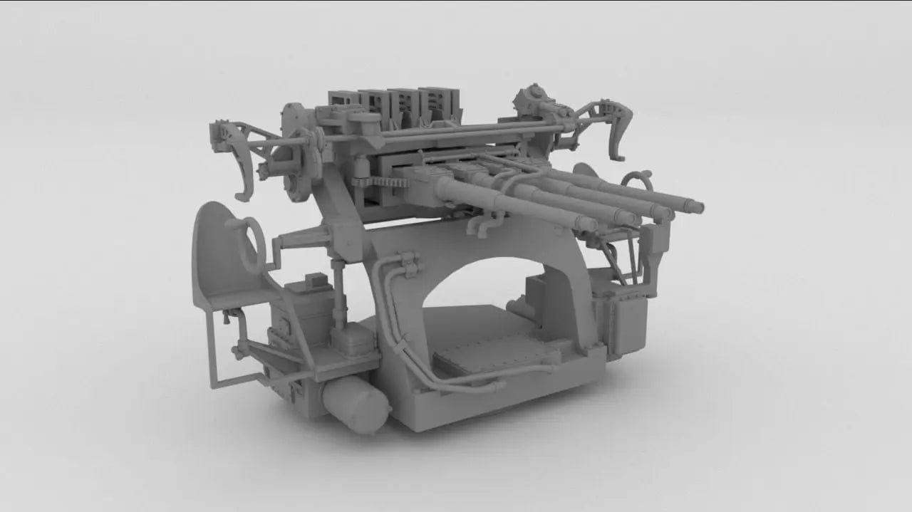 1/72 USN 1.1"/75 (28 mm) Mk1 Quad Mount - distefan 3d print