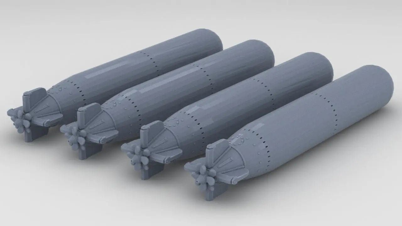 1/72 USN Mk13 Torpedo for PT Boat Set (4pcs) - distefan 3d print