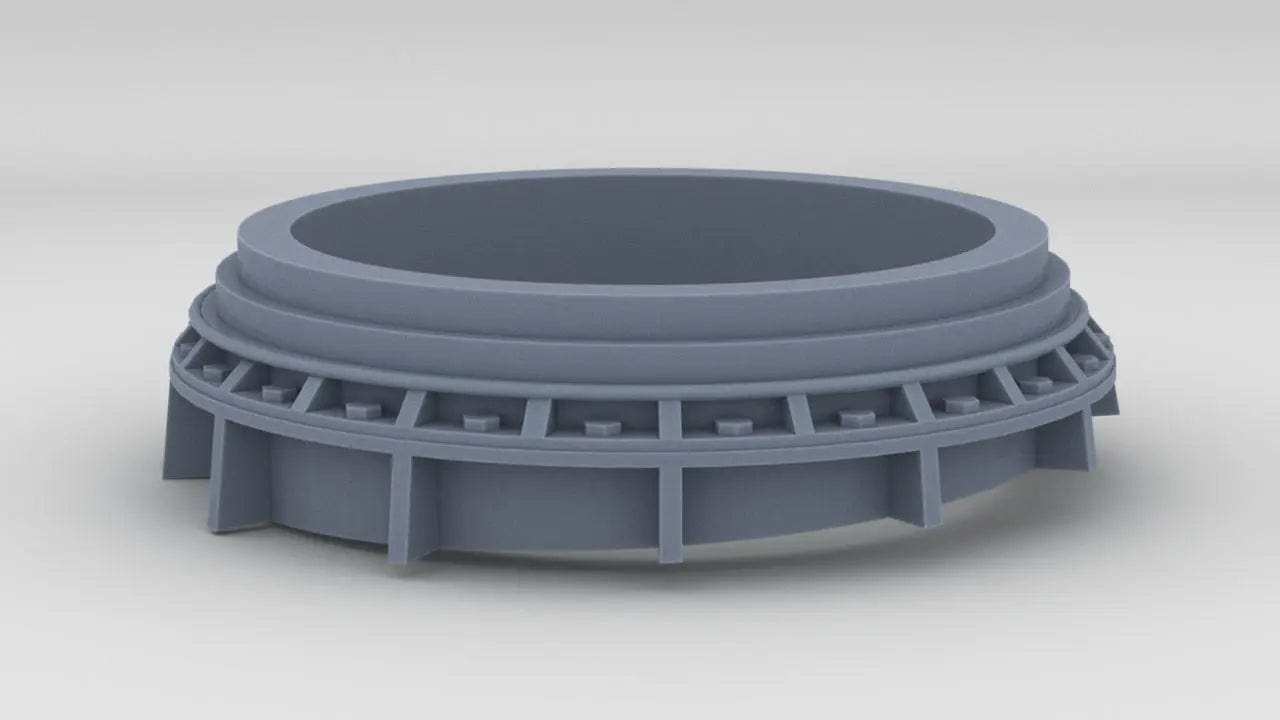 1/72 USN Twin 5"/38 Gun Base Stand (Sloped) - distefan 3d print