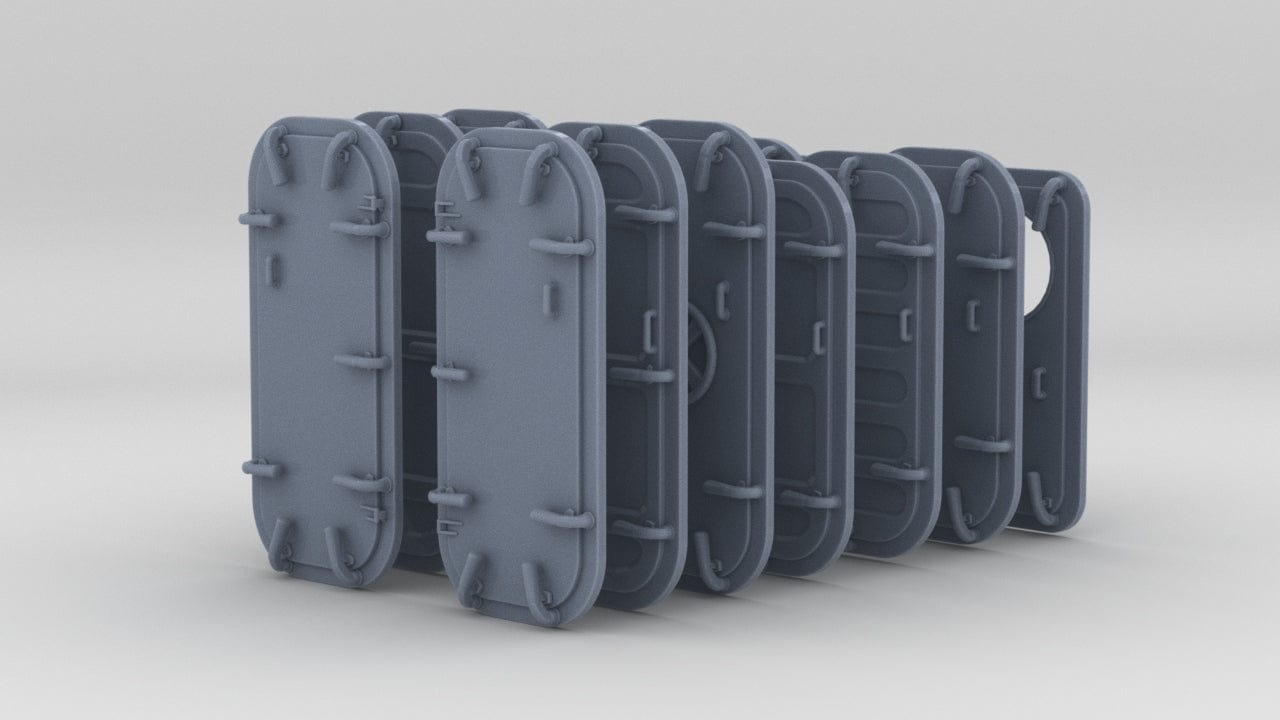 1/72 USN Watertight Door w/ Frame Set (14pcs) - distefan 3d print