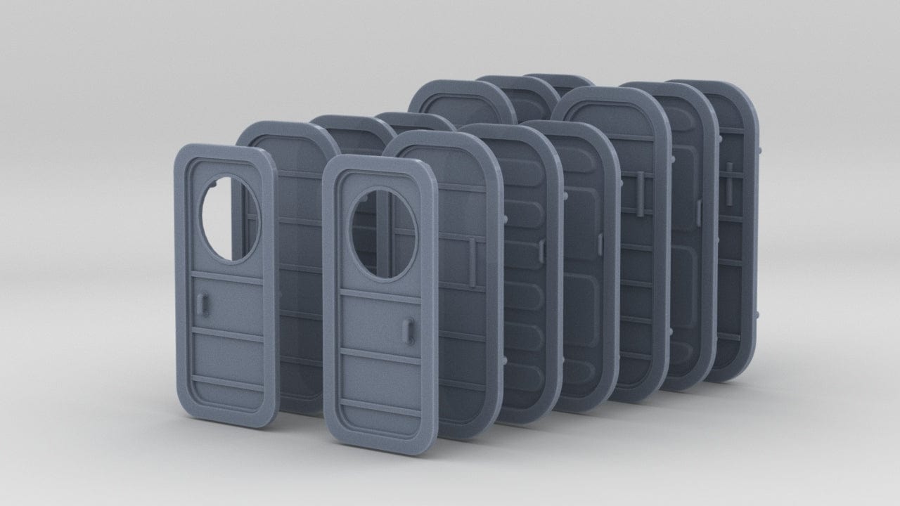 1/72 USN Watertight Door w/ Frame Set (14pcs) - distefan 3d print
