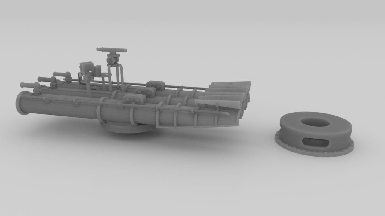 1/72 USS 21-inch Triple Torpedo Tubes Open - distefan 3d print