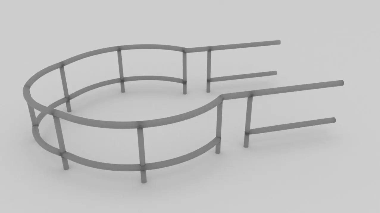 1/72 USS Gato Rear Gun Deck Railing - distefan 3d print