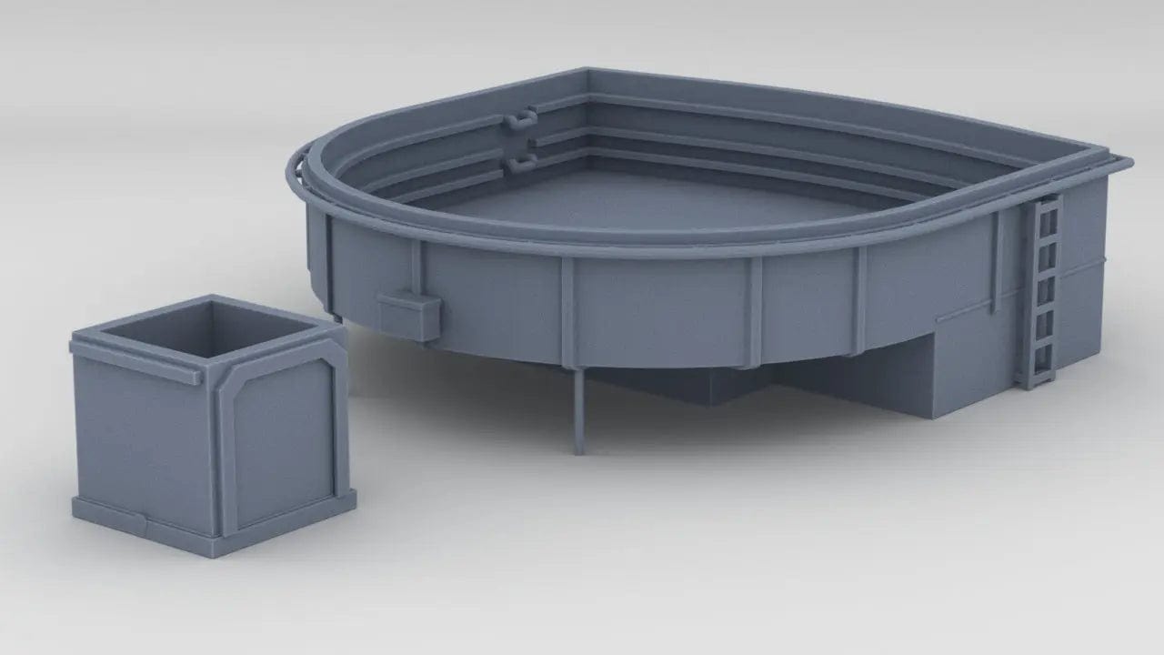 1/72 USS Iowa BB-61 Stern Main Turret Tub for 40mm Bofors - distefan 3d print