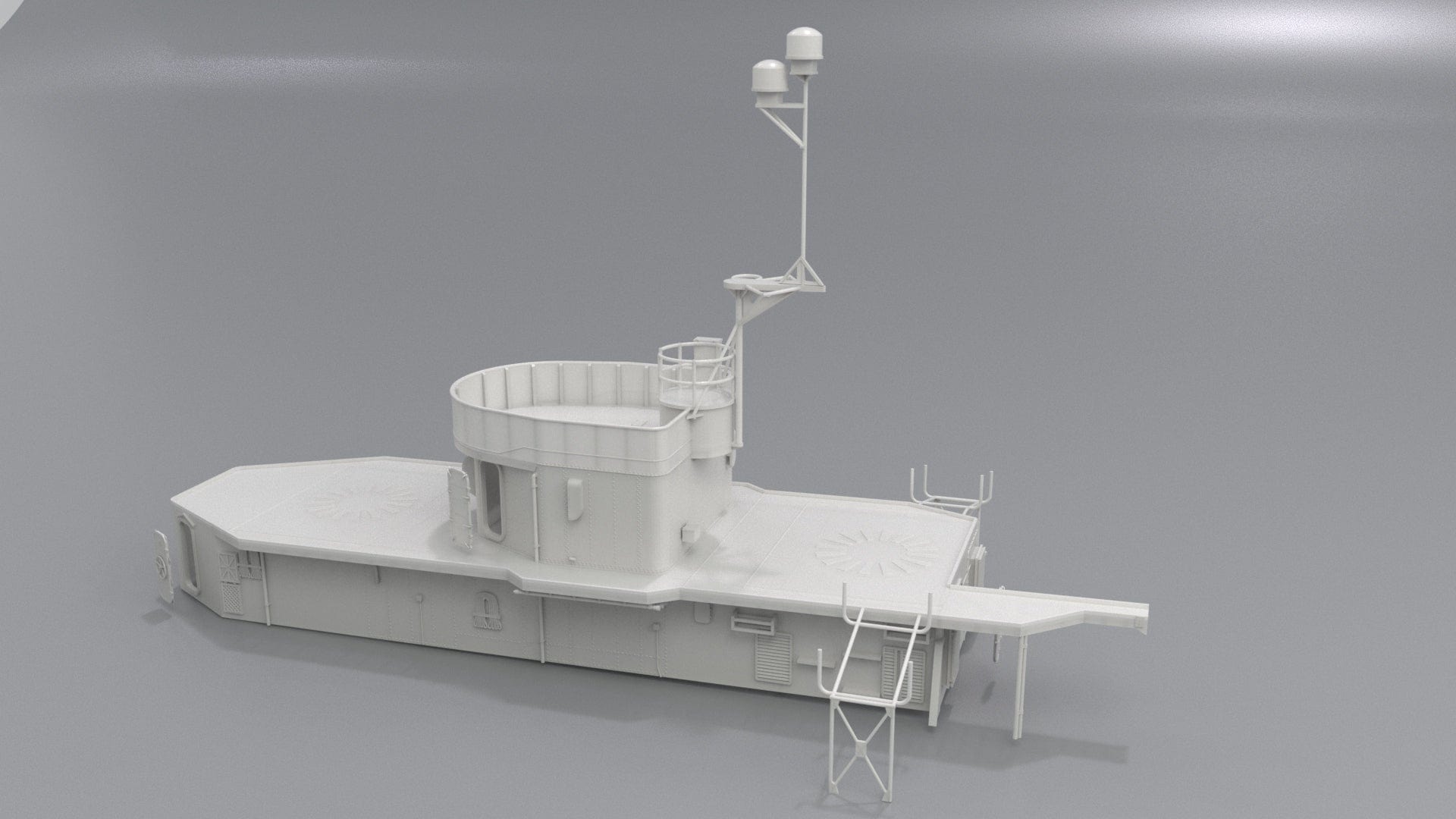 1/72 USS Kidd (DD-661) Aft Deck 1 Life Raft Mounts - distefan 3d print