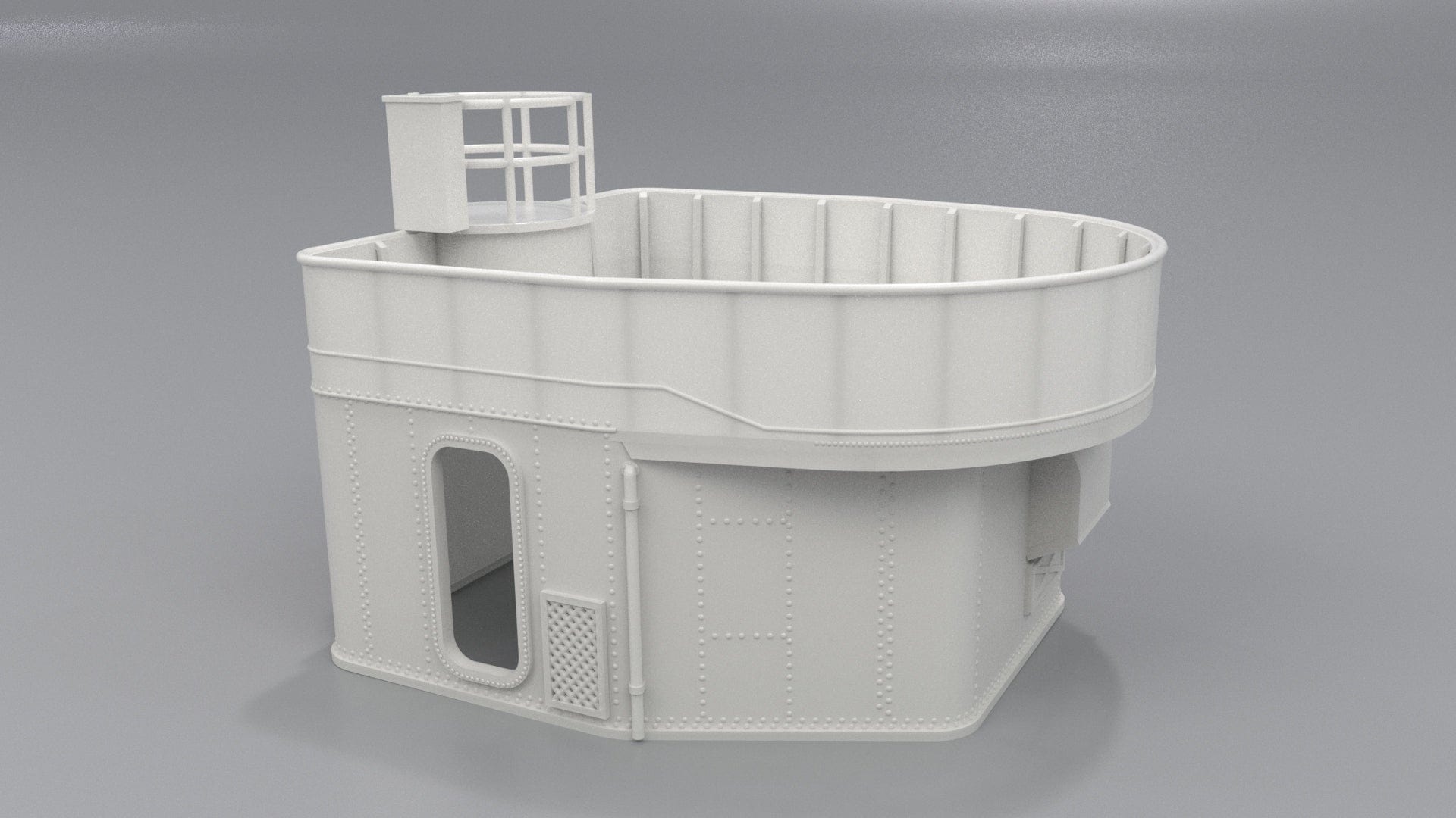 1/72 USS Kidd (DD-661) Aft Deck 1 Top 40mm Tub - distefan 3d print