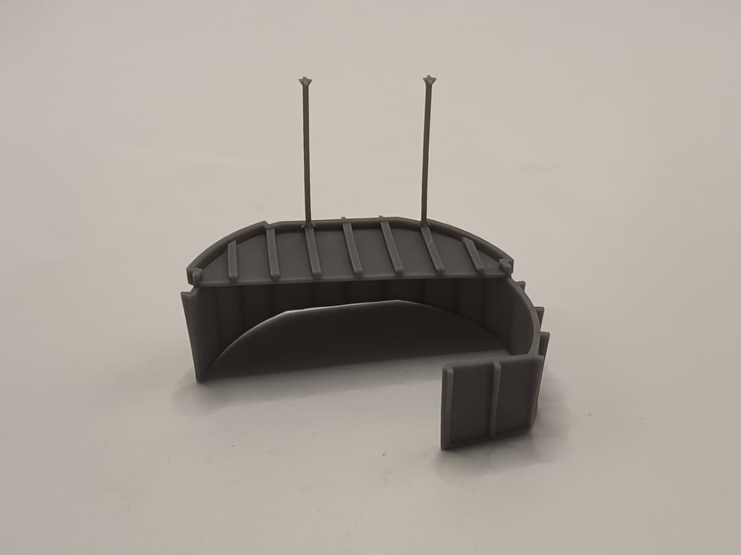 1/72 USS Kidd (DD-661) Forward Deck 1 Tub 20mm Starboard - distefan 3d print