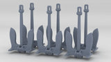 1/720 USN Anchor (30.000 lbs.) Set (6pcs)