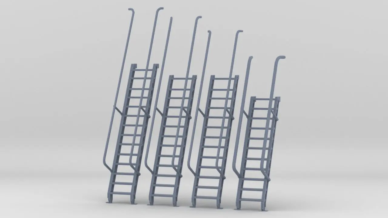 1/87 IJN Akagi Tower Stairs Set (4pcs) - distefan 3d print