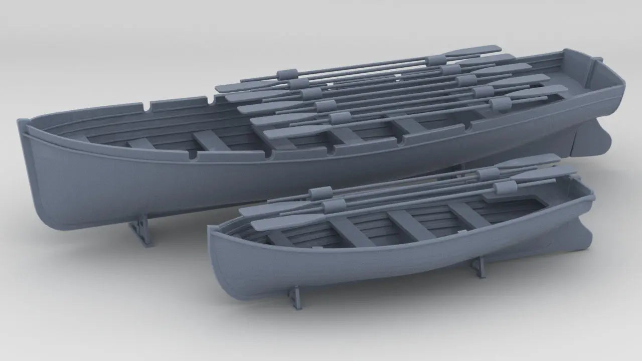 1/96 DKM 8m & 6m Long Boats Set Resin3Dinteractive