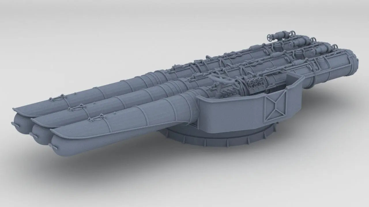 1/96 IJN Triple 610mm (24in) Torpedo Tubes - distefan 3d print