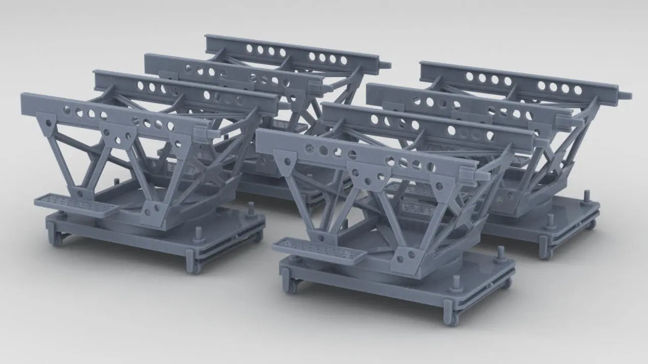 1/96 IJN Trolley for Trailer "Pete" Set (4pcs) Resin3Dinteractive