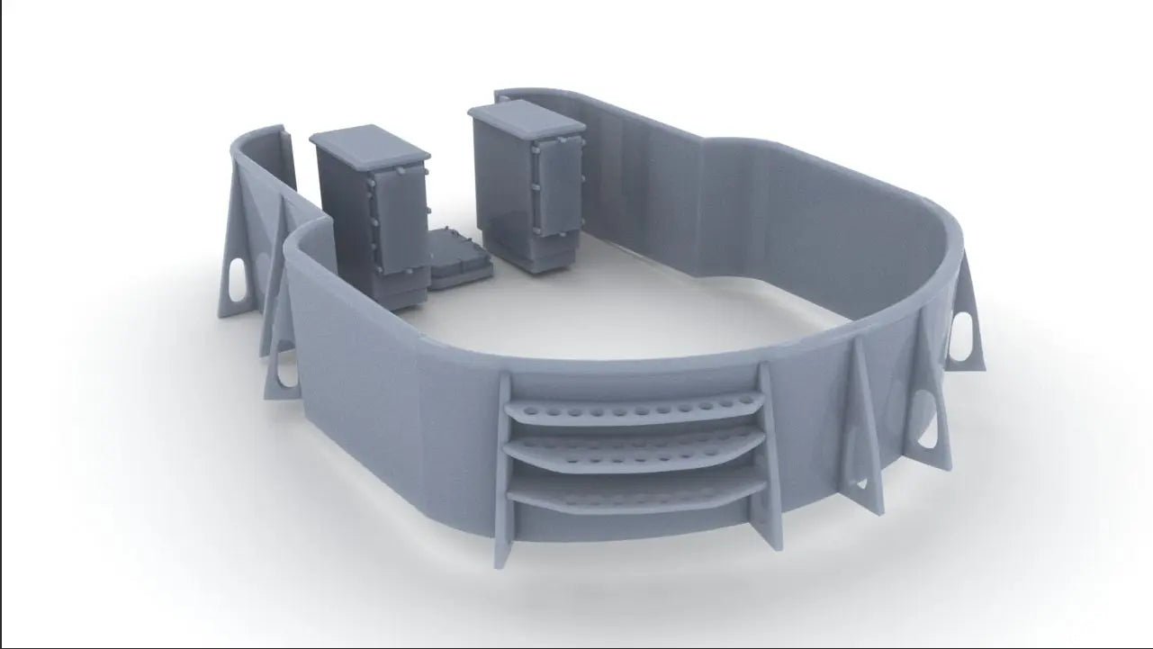 1/96 USN 3 inch 50 Gun Tub Set Resin3Dinteractive