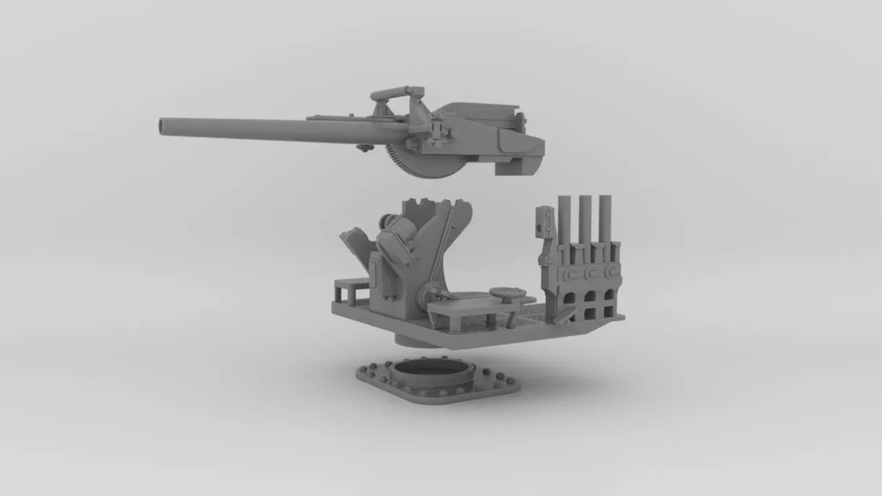 1/96 USN 5-inch 25 (12.7 cm) Deck AA Gun Kit Resin3Dinteractive