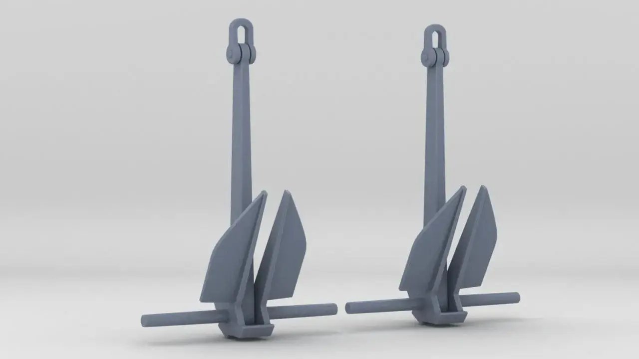1/96 USN Anchor Danforth 750kg. Set (2pcs) - distefan 3d print
