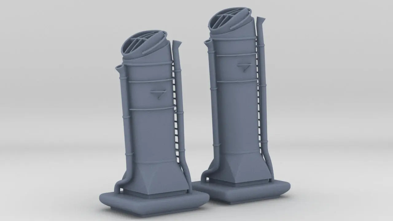 1/96 USN Chimney Set (2pcs) Resin3Dinteractive