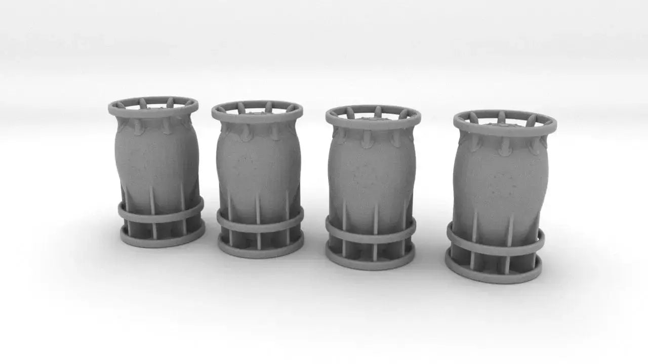 1/96 USN Depth Charge Mk IX - 200 lbs. Set 4pcs Resin3Dinteractive