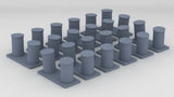 1/96 USN Destroyer Bollards Set (12pcs)