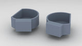 1/96 USS Baltimore (CA-68) Bow Main Deck 20mm Tub Set (2pcs)