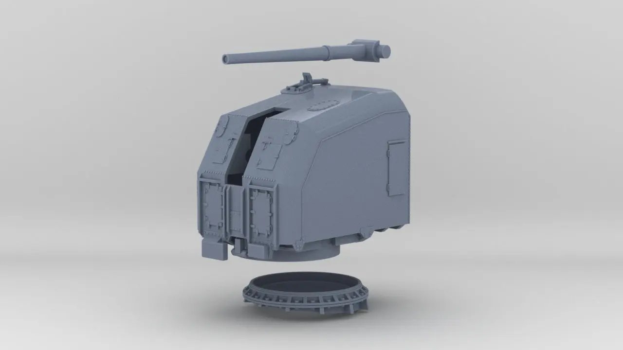1/96 USS Cecil J. Doyle Bow 5"/38 Cal. Gun Mount - distefan 3d print