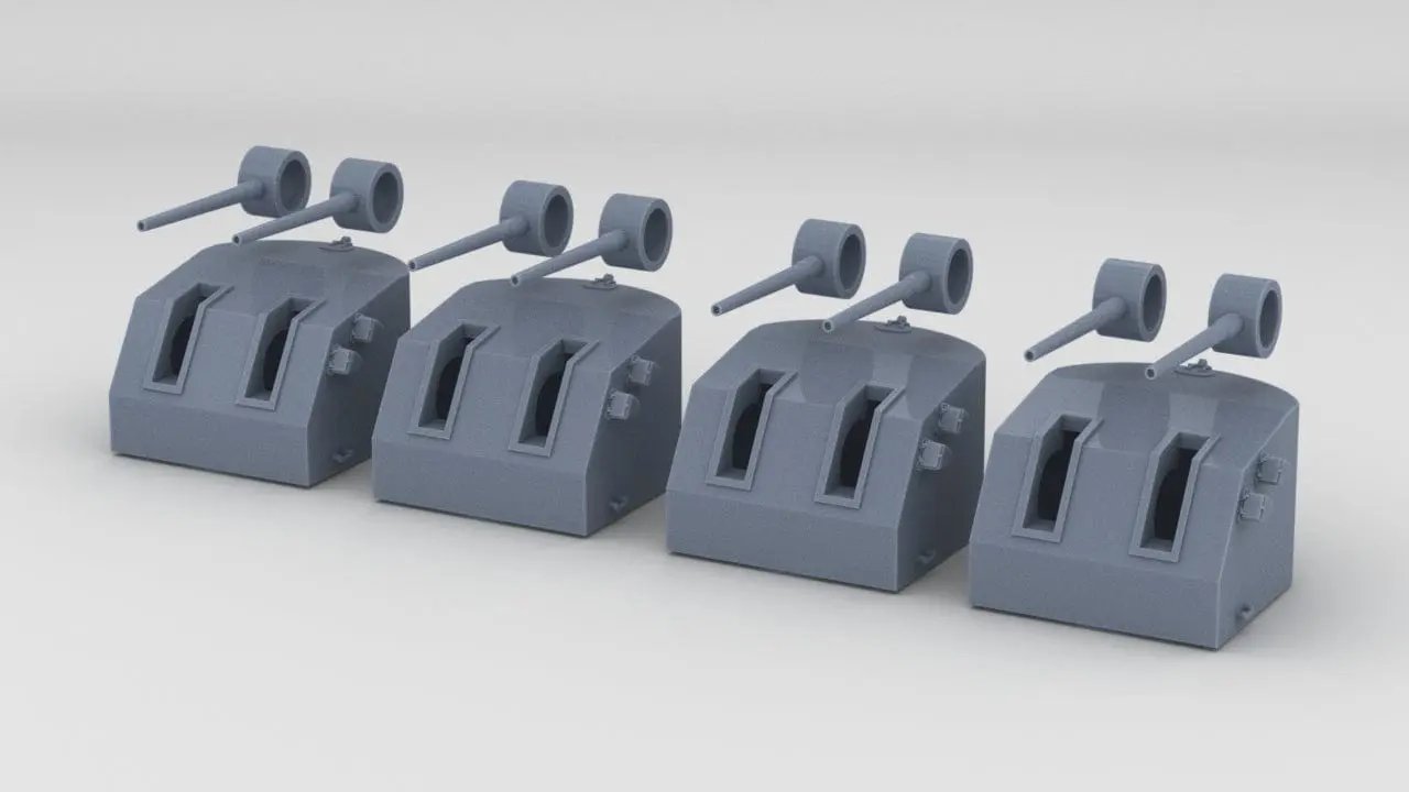 1/96 USS Helena (CL-50) 5-inch Turret Set (4pcs) - distefan 3d print