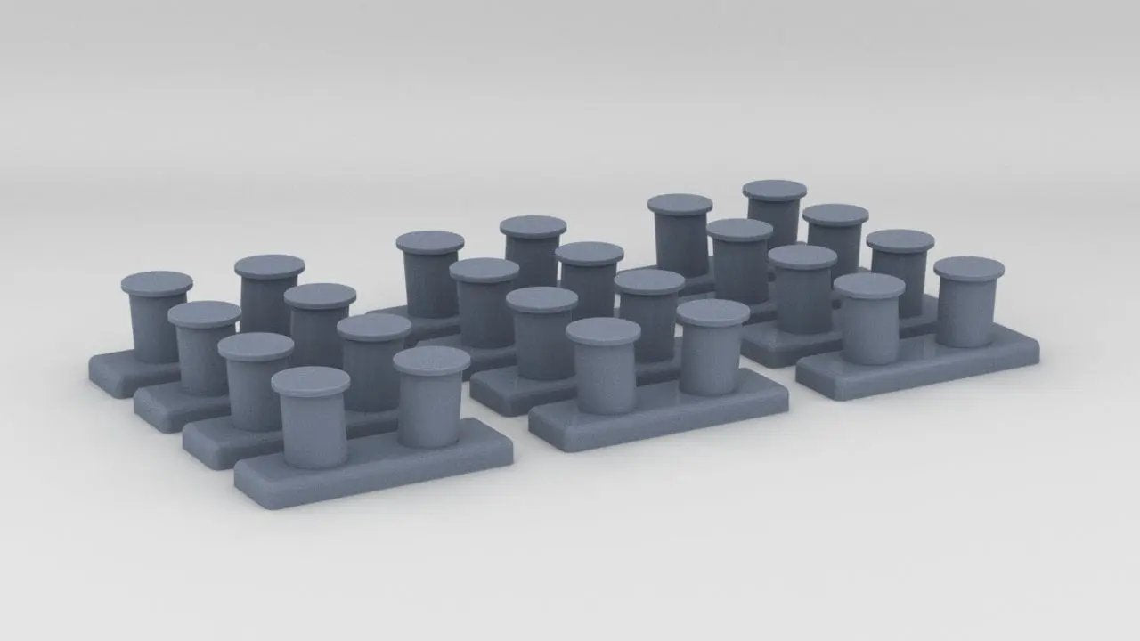 1/96 USS Helena (CL-50) Double Bitt Bollard Set (12pcs) - distefan 3d print