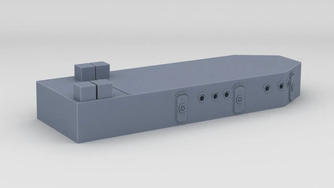 1/96 USS Indianapolis (CA-35) Aft Deck 1 - distefan 3d print