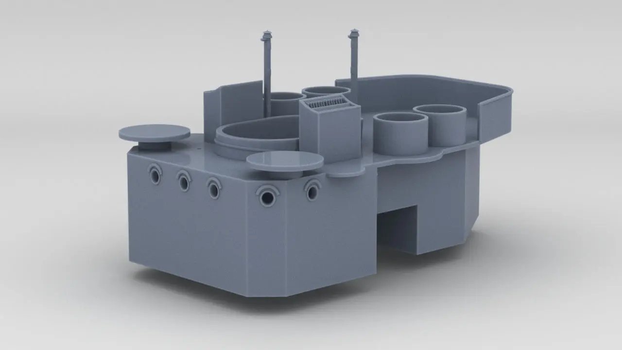 1/96 USS Indianapolis (CA-35) Amidships Deck 3 - distefan 3d print