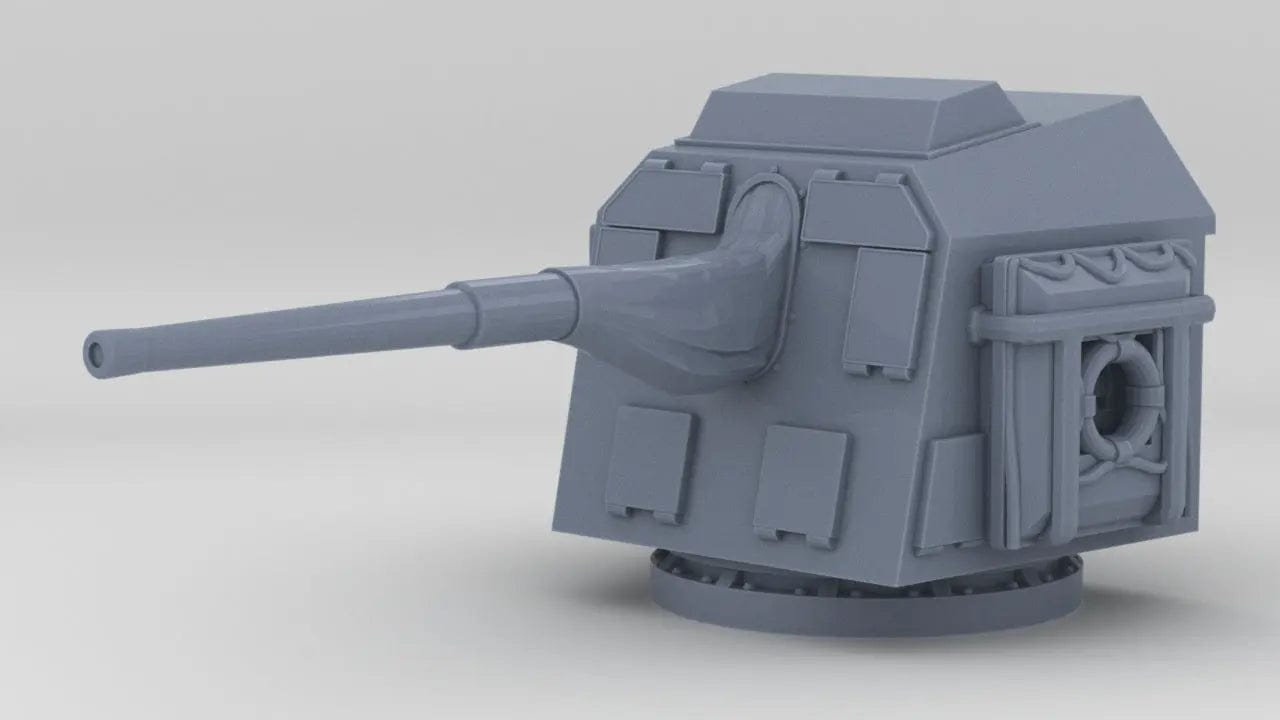 1/96 DKM 15cm 55 (5.9in) TBts KC/36 Single Mount - distefan 3d print