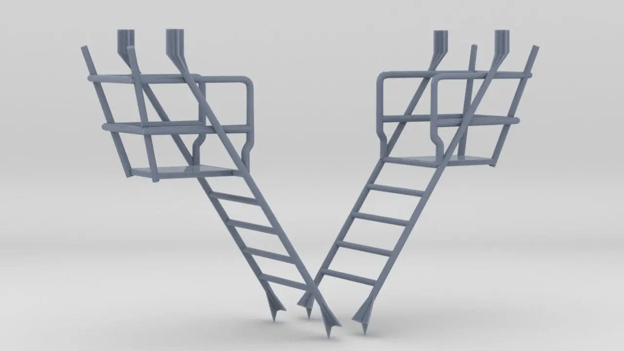 1/96 DKM Bismarck Upper Mast Deck Stairs Set (2pcs) - distefan 3d print