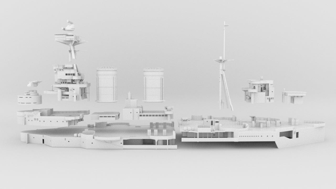 1/96 HMS Hood Battlecruiser Set - distefan 3d print