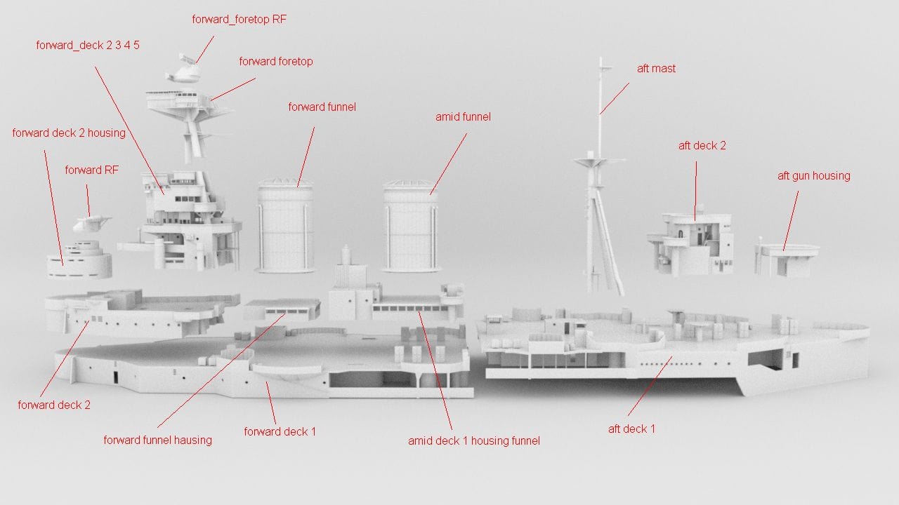 1/96 HMS Hood Battlecruiser Set - distefan 3d print