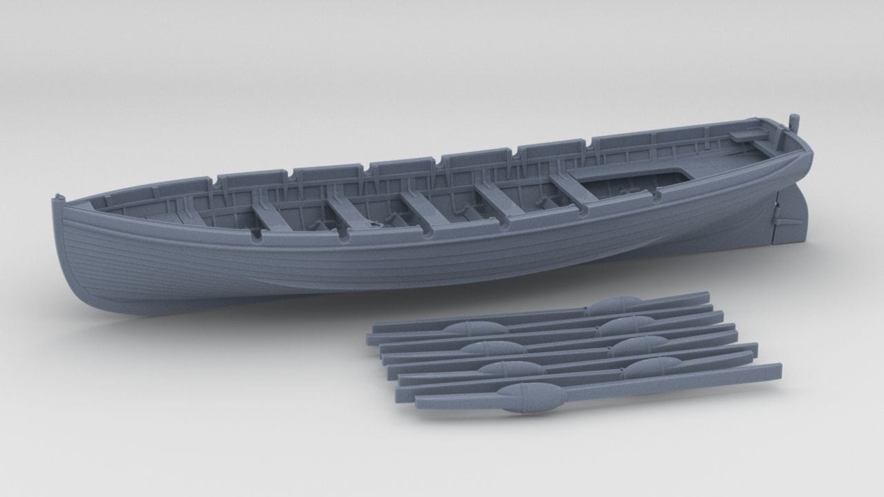 1/96 IJN 9m Cutter w/ Paddles - distefan 3d print